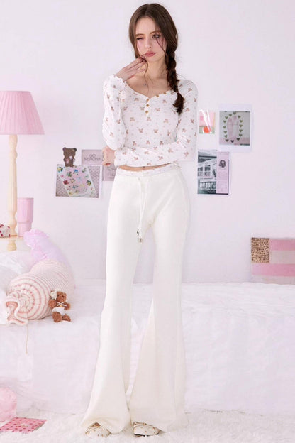 Bear Print Sweater Suspender Set-Up