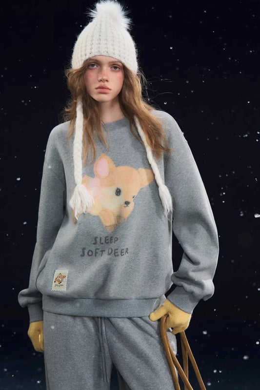 Deer Velvet Sweatshirt Sweater