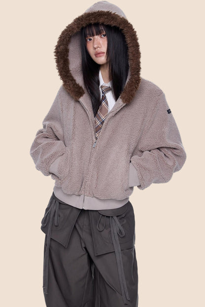 Vintage Polar Fleece Hooded Jacket