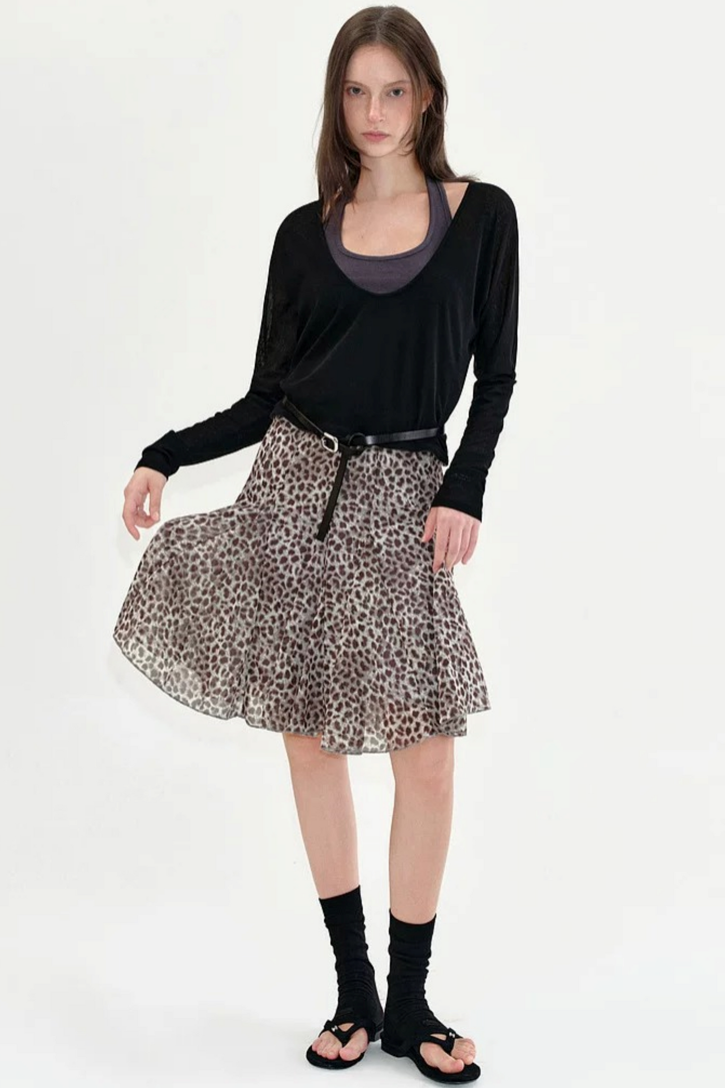 Leopard Print Fishtail Skirt