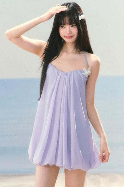 Chiffon Puffy Flower Bud Dress