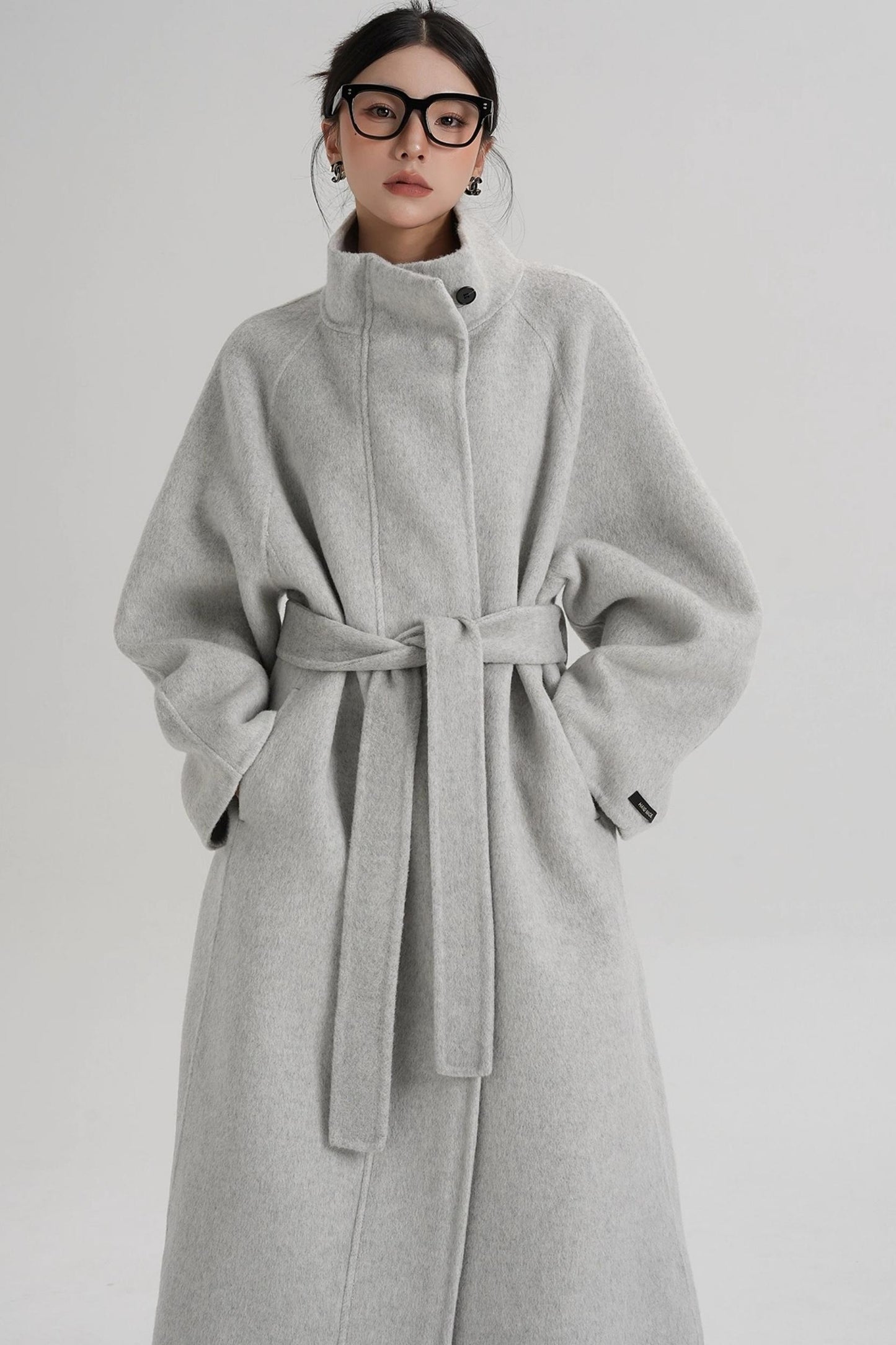 Curved Wool Coat