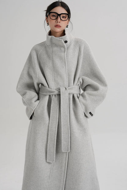 Curved Wool Coat