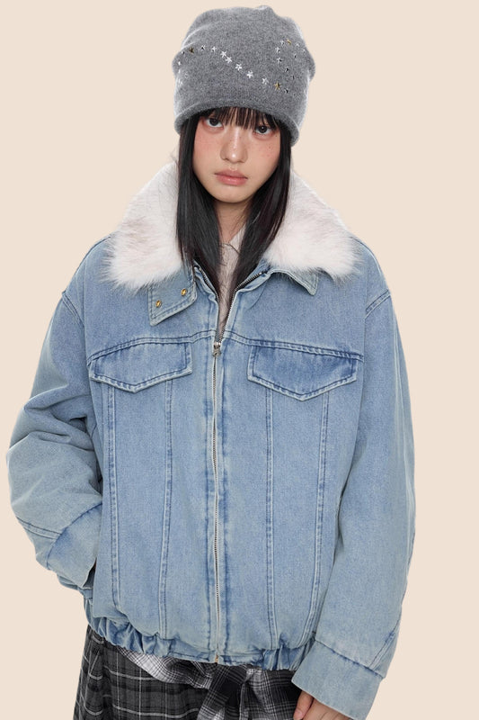 Fur Collar Denim Jacket