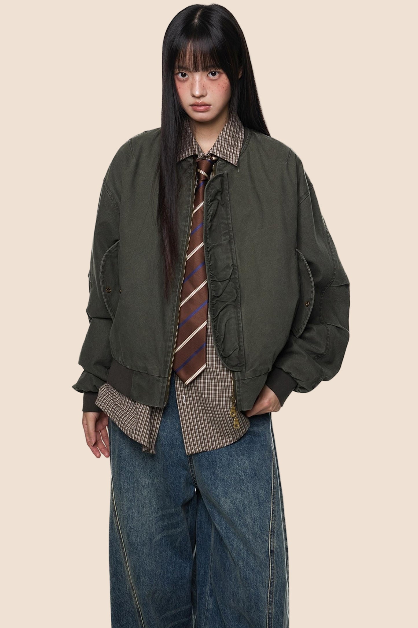 Vintage Distressed Baseball Jersey Jacket