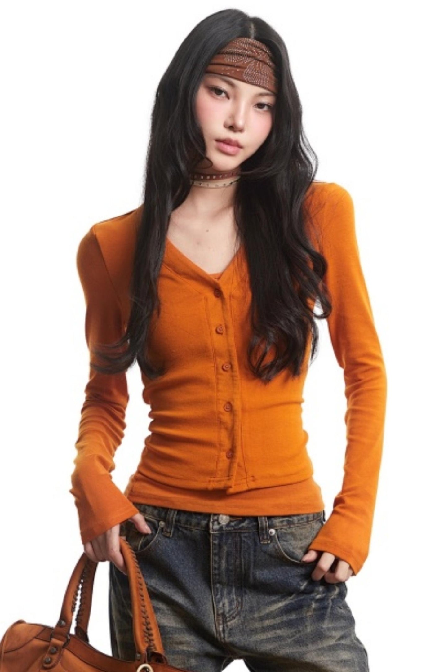 Pure Desire Orange Cardigan Top