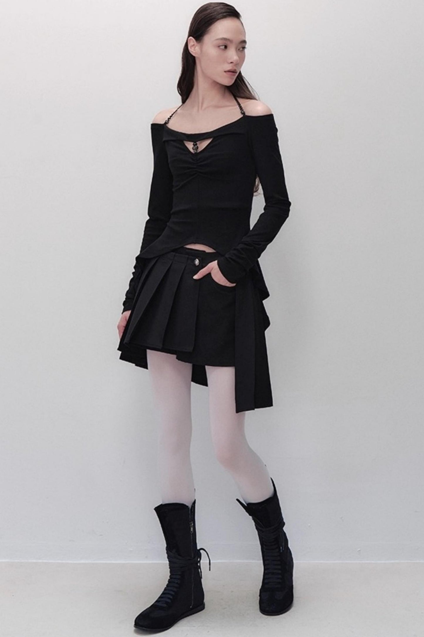 Yuan Shadow Pleated Shorts Skirt