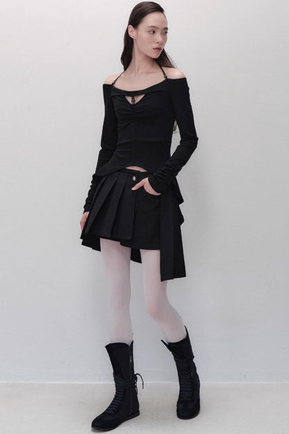 Yuan Shadow Pleated Shorts Skirt