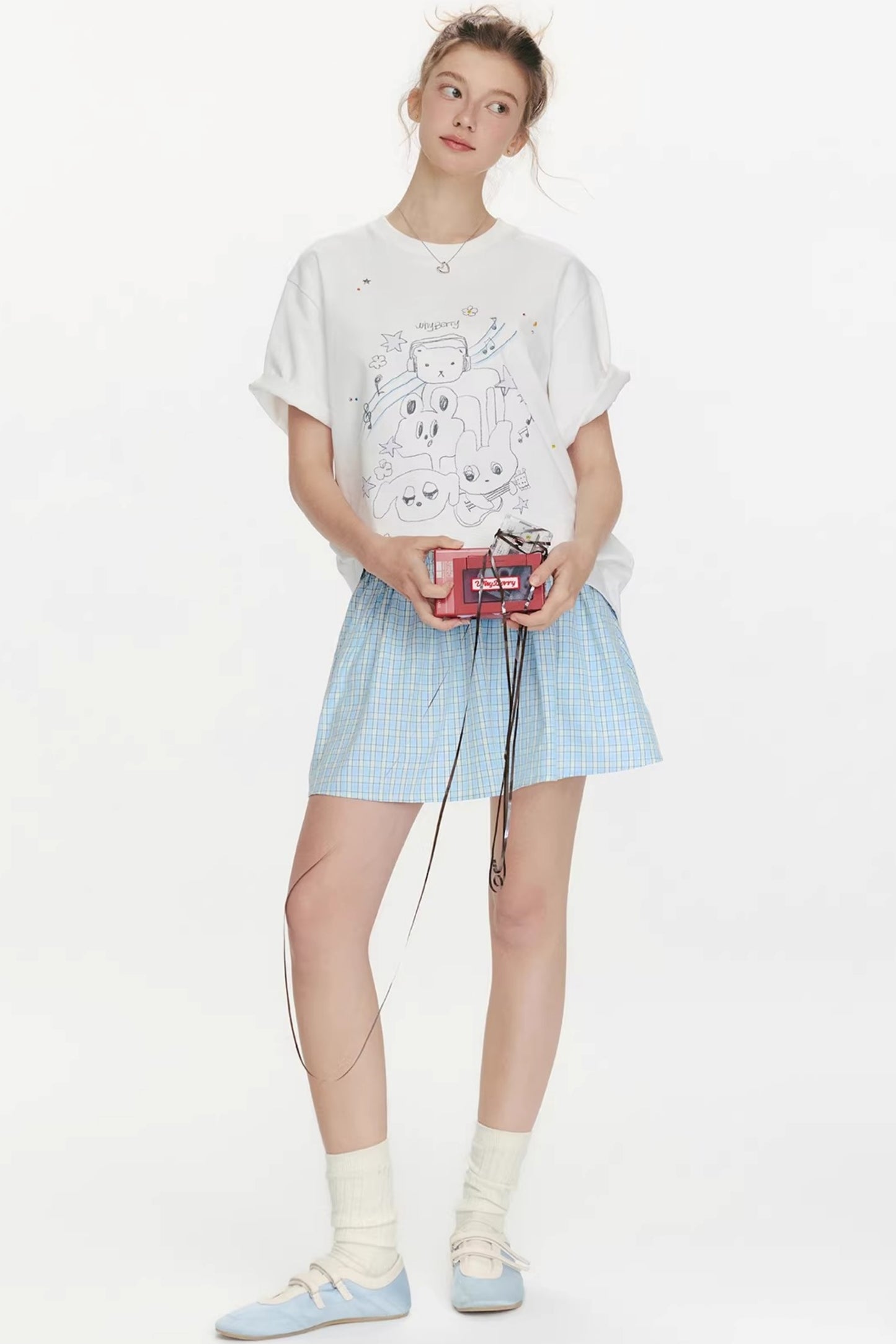 Woven Track Lace Midi Skirt