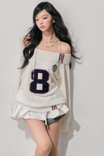 Youthful Off-Shoulder Knit Sweater