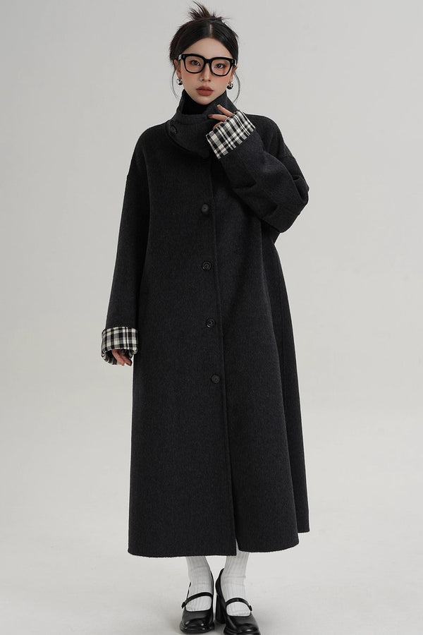 Plaid Wool Coat