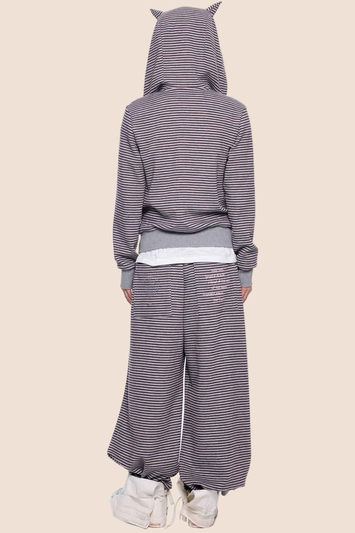 Devil Striped Hooded Jacket Set-Up