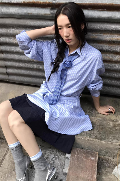 Layered Wave Stripes Dress