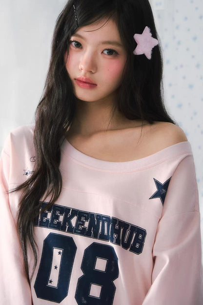 Haut à épaules dénudées et blocs de couleurs