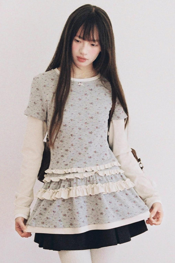 Fake Two-Layer Lace T-Shirt