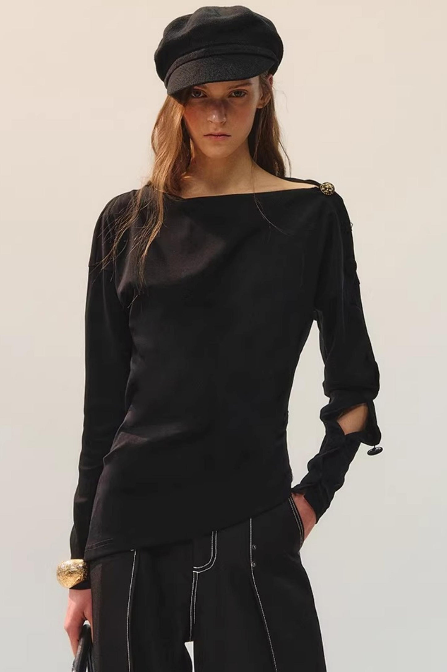 Golden Button Closure Top