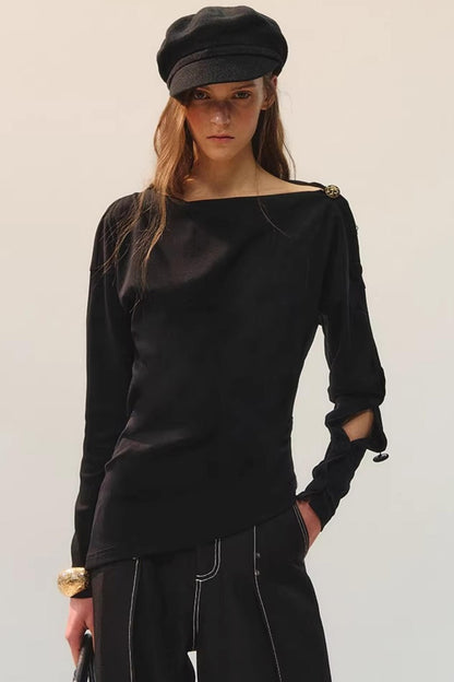 Golden Button Closure Top