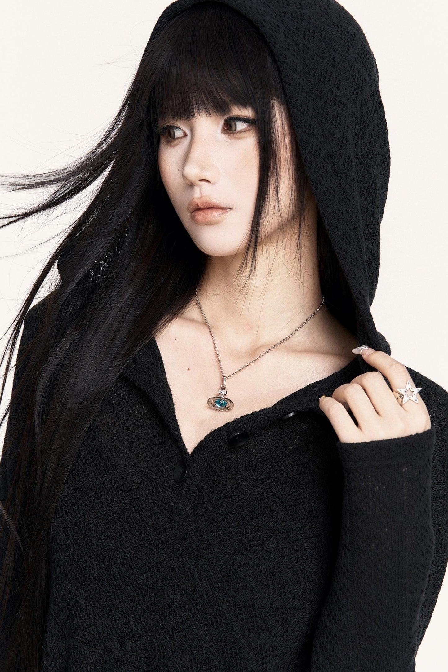 Dark Casual Long Sleeve Knitted Midi Dress