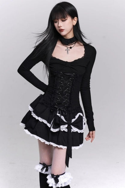 Gothic Black Cinched Top