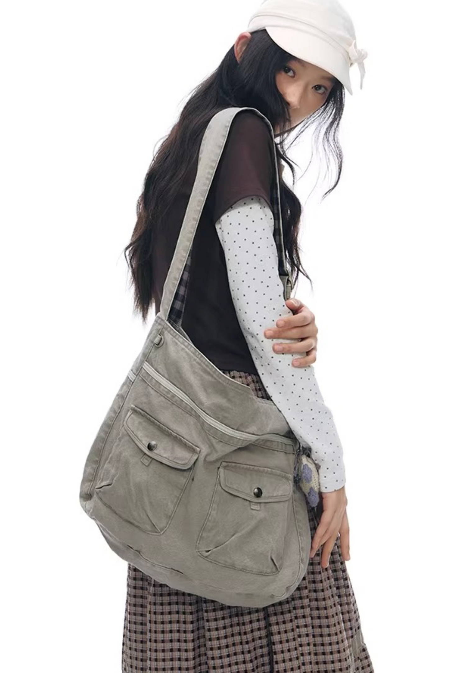 빈티지 패치워크 캔버스 가방