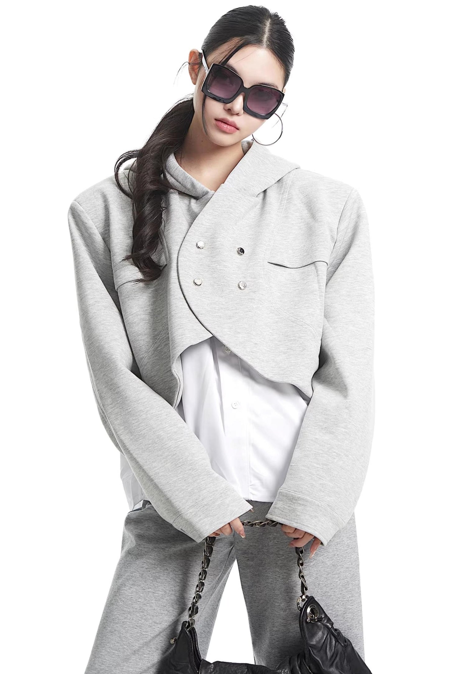 Faux Two-Piece Hooded Jacket