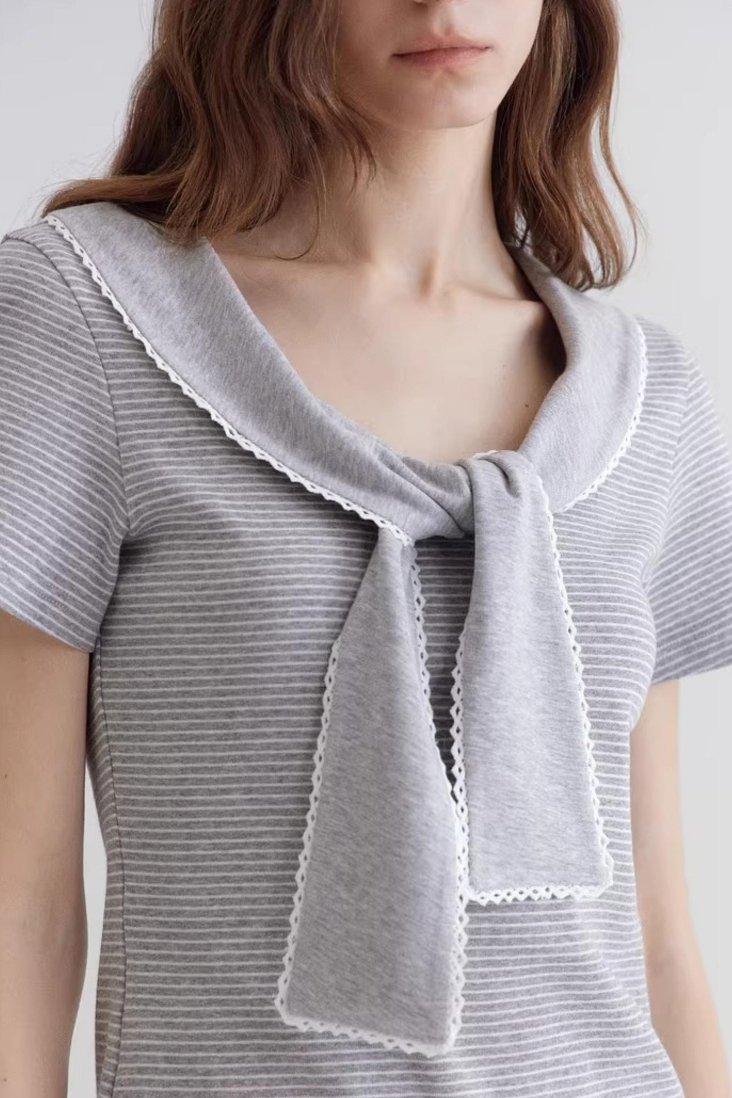 Sweet Striped Lace Top