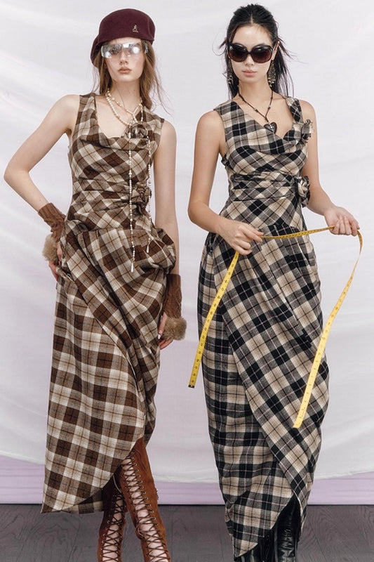 Rebellious Plaid Wool Dress