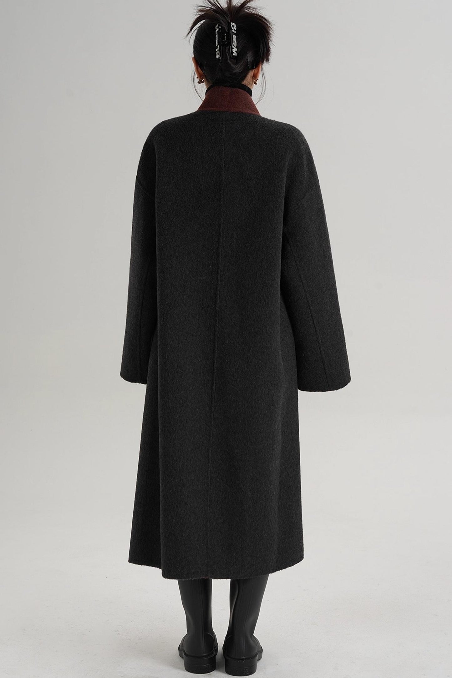 Reversible Contrast Wool Coat
