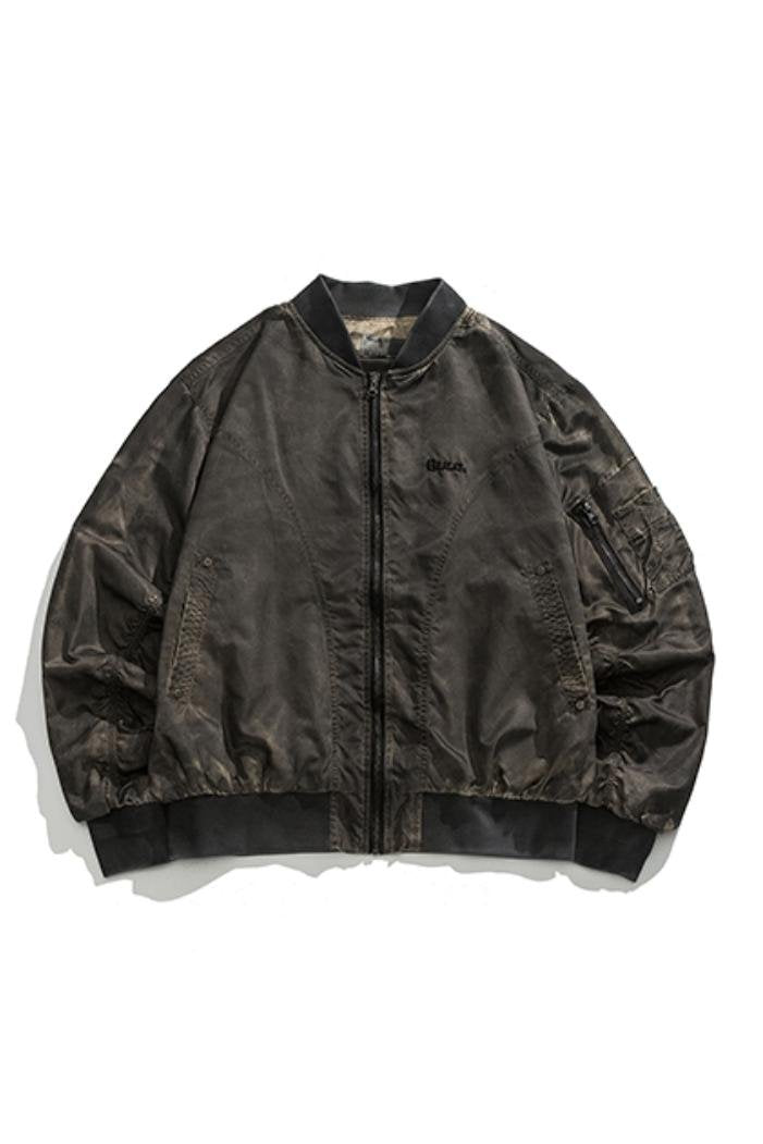 Washed Distressed Flight Jacket