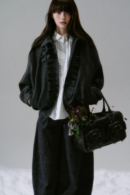 Handmade Floral Woolen Jacket