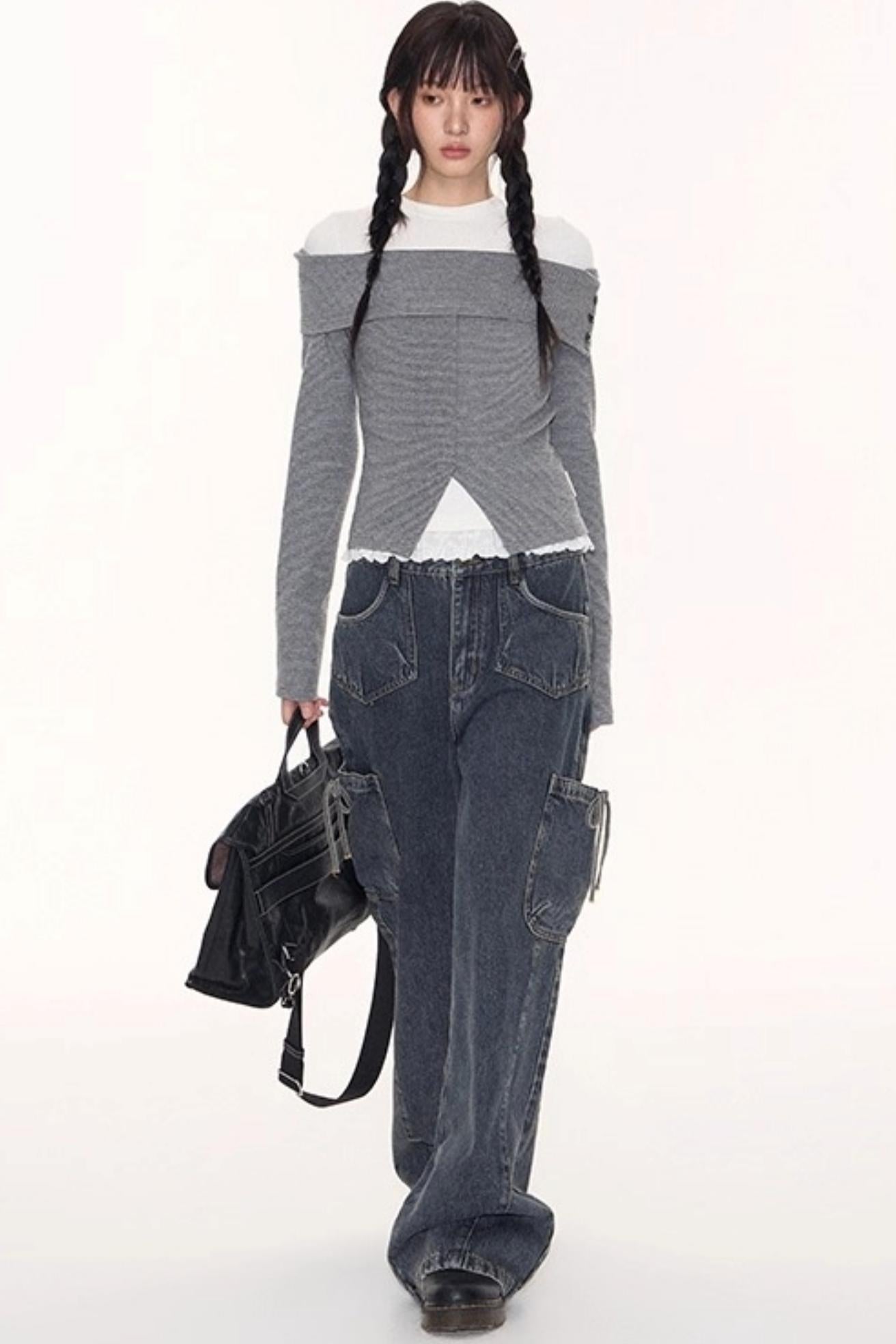 Vintage Cargo Wide-Leg Pants