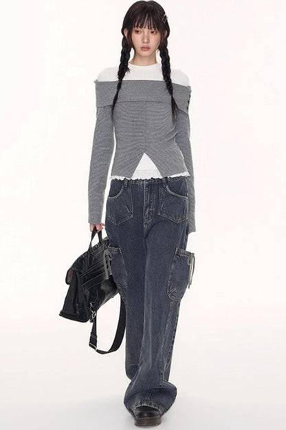 Vintage Cargo Wide-Leg Pants