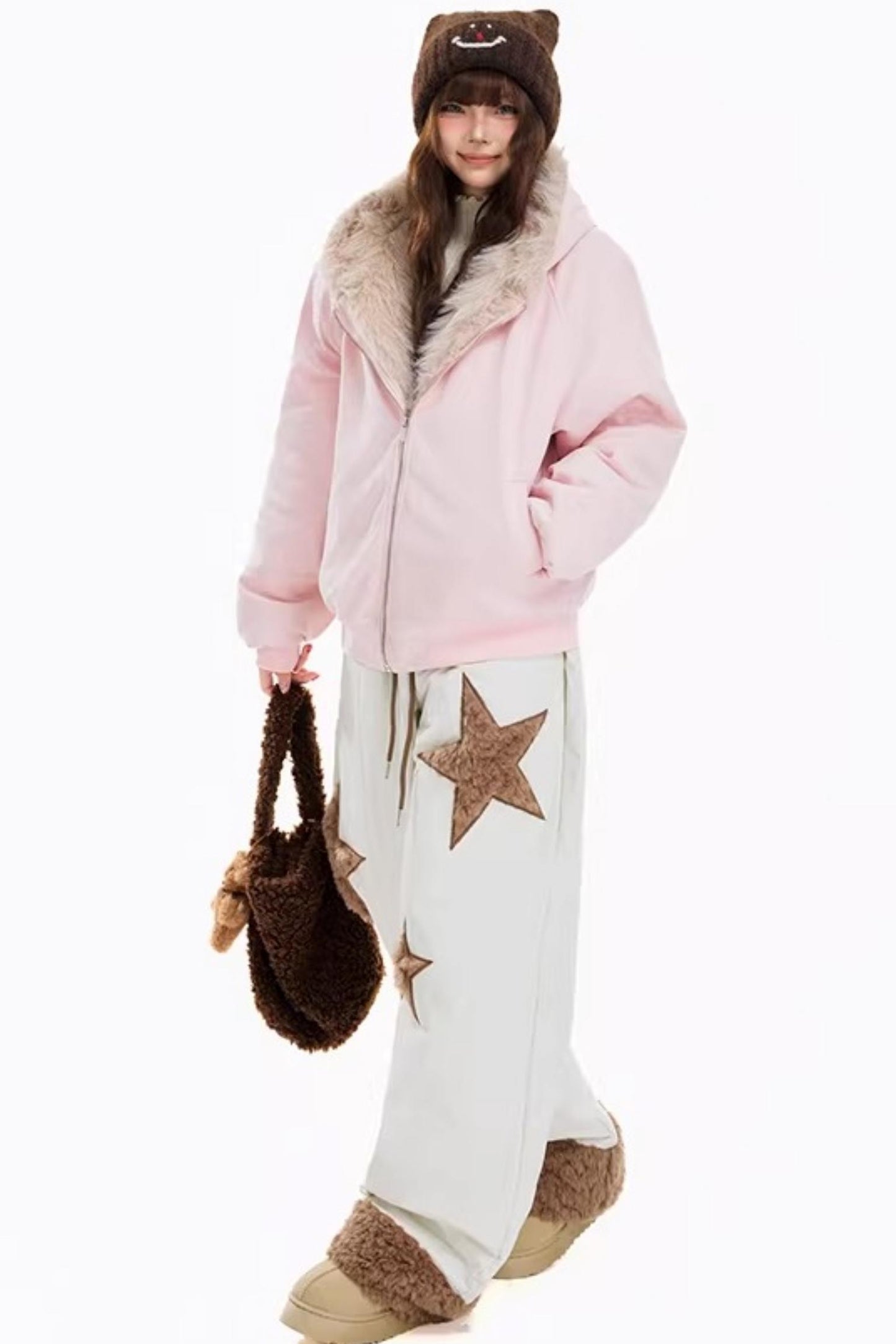 Plush Wool Wide-Leg Pants