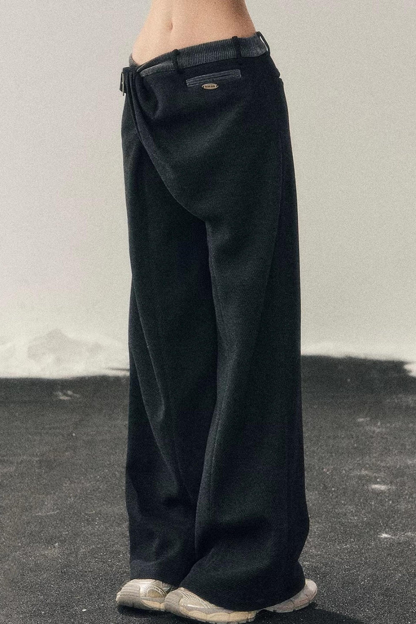 Fleece-Lined Wide-Leg Pants