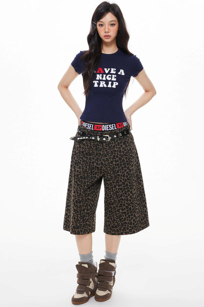 Leopard Cropped Shorts