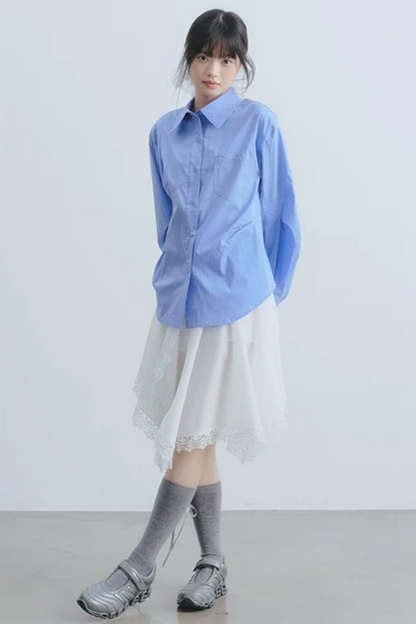 Irregular Lace High Waist Skirt