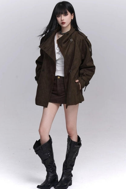 Brown Suede Autumn Jacket