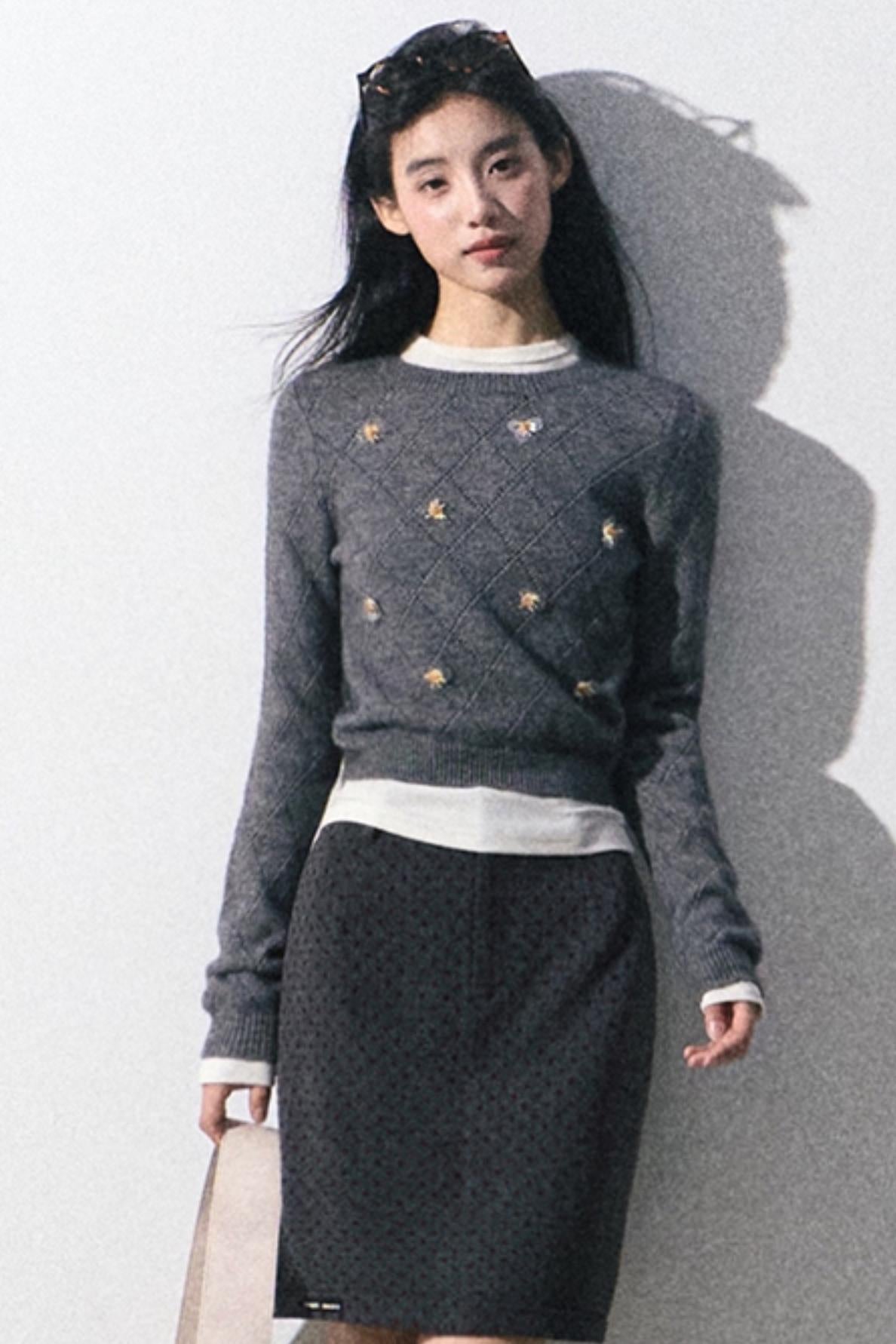 Heavy Industry Beaded Knit Sweater