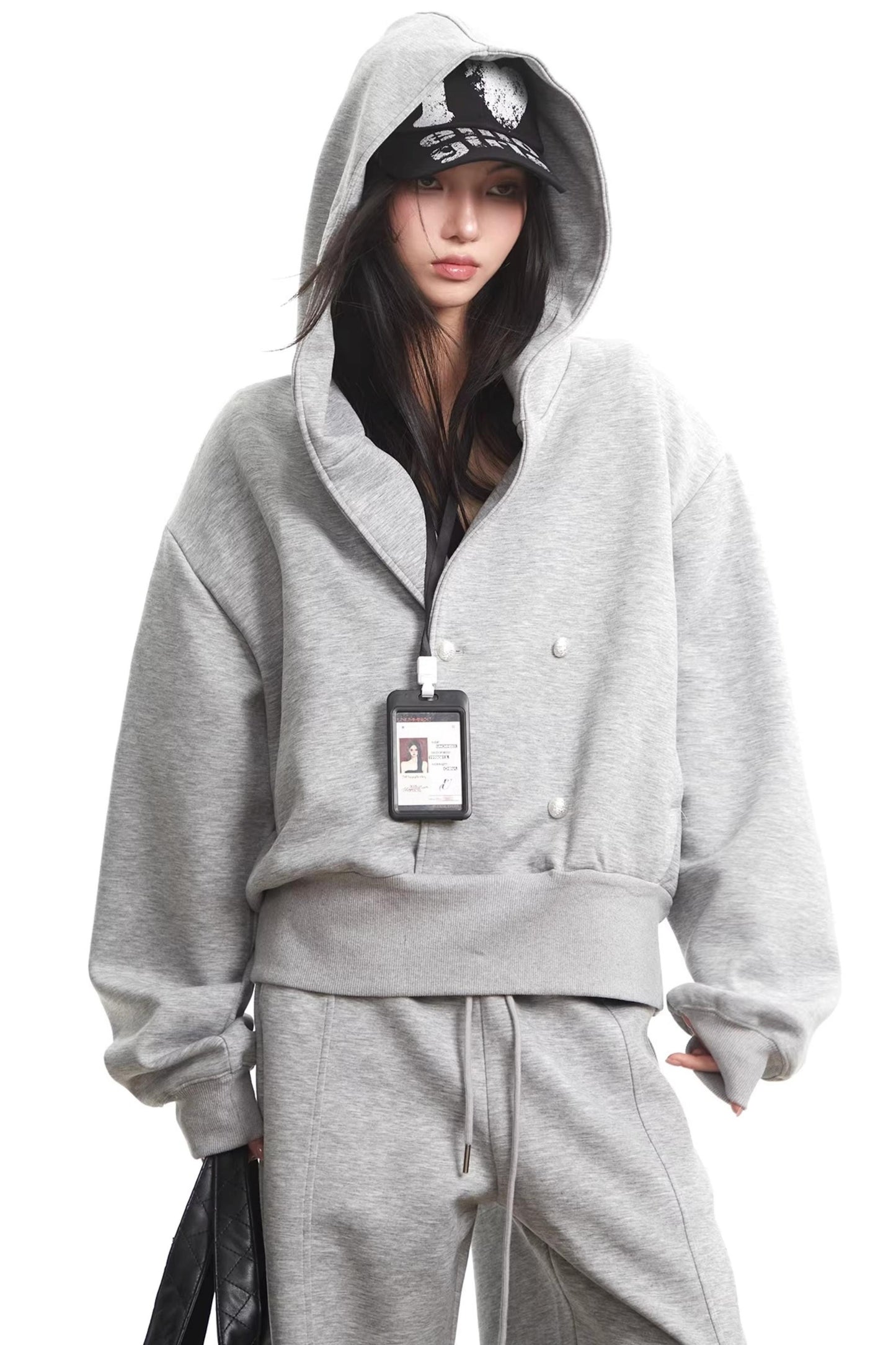 American Gray Hooded Sweatshirt Set-Up