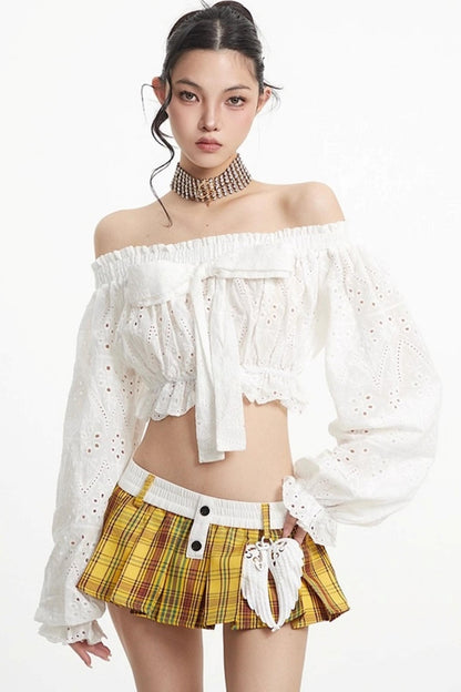 Vintage Puff One-Shoulder Long Sleeve Top