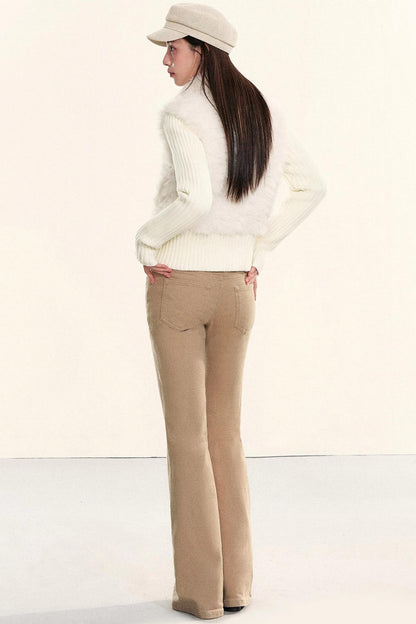 Washed Denim Flared Pants