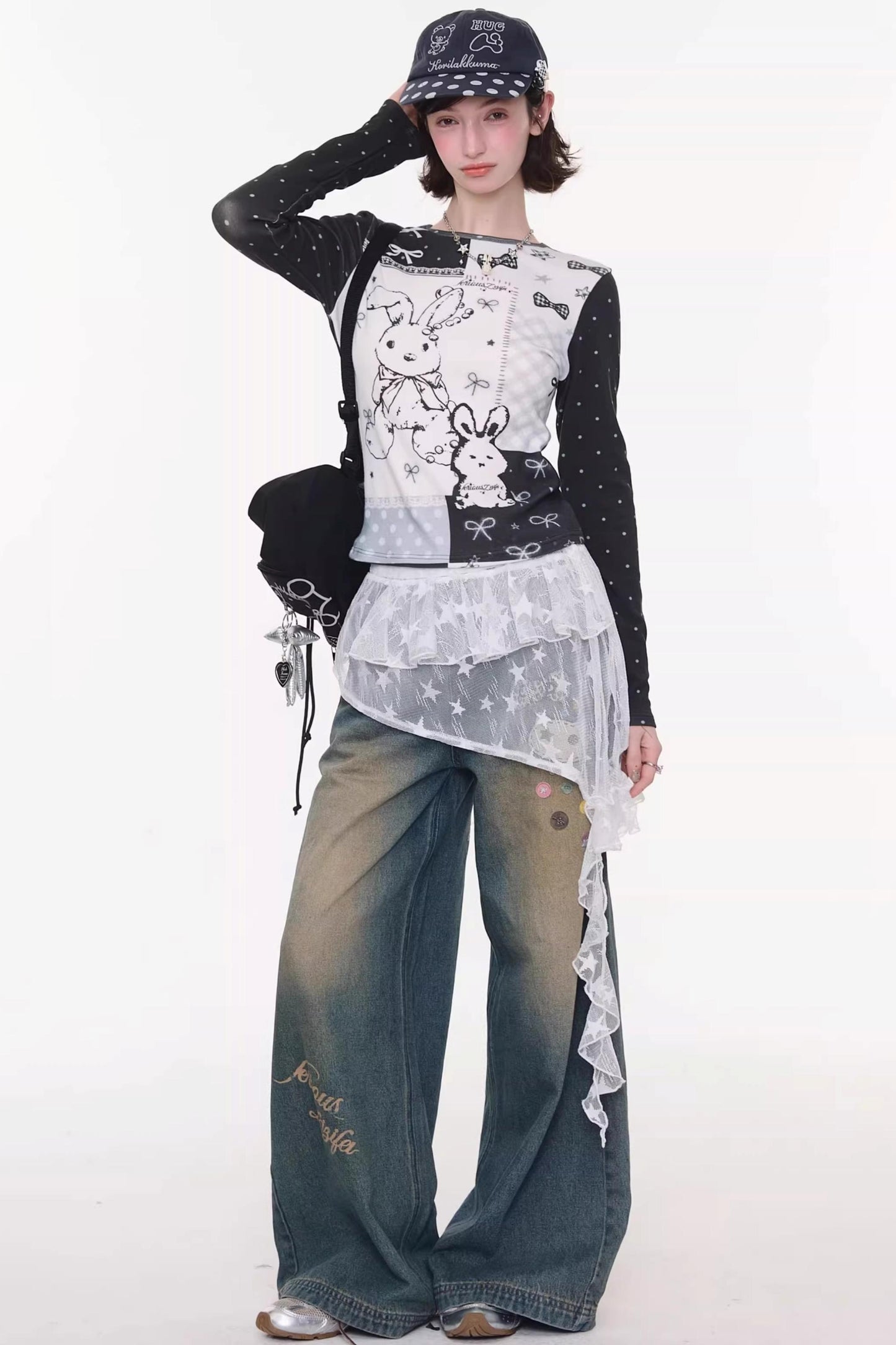 Star Lace Layered Skirt