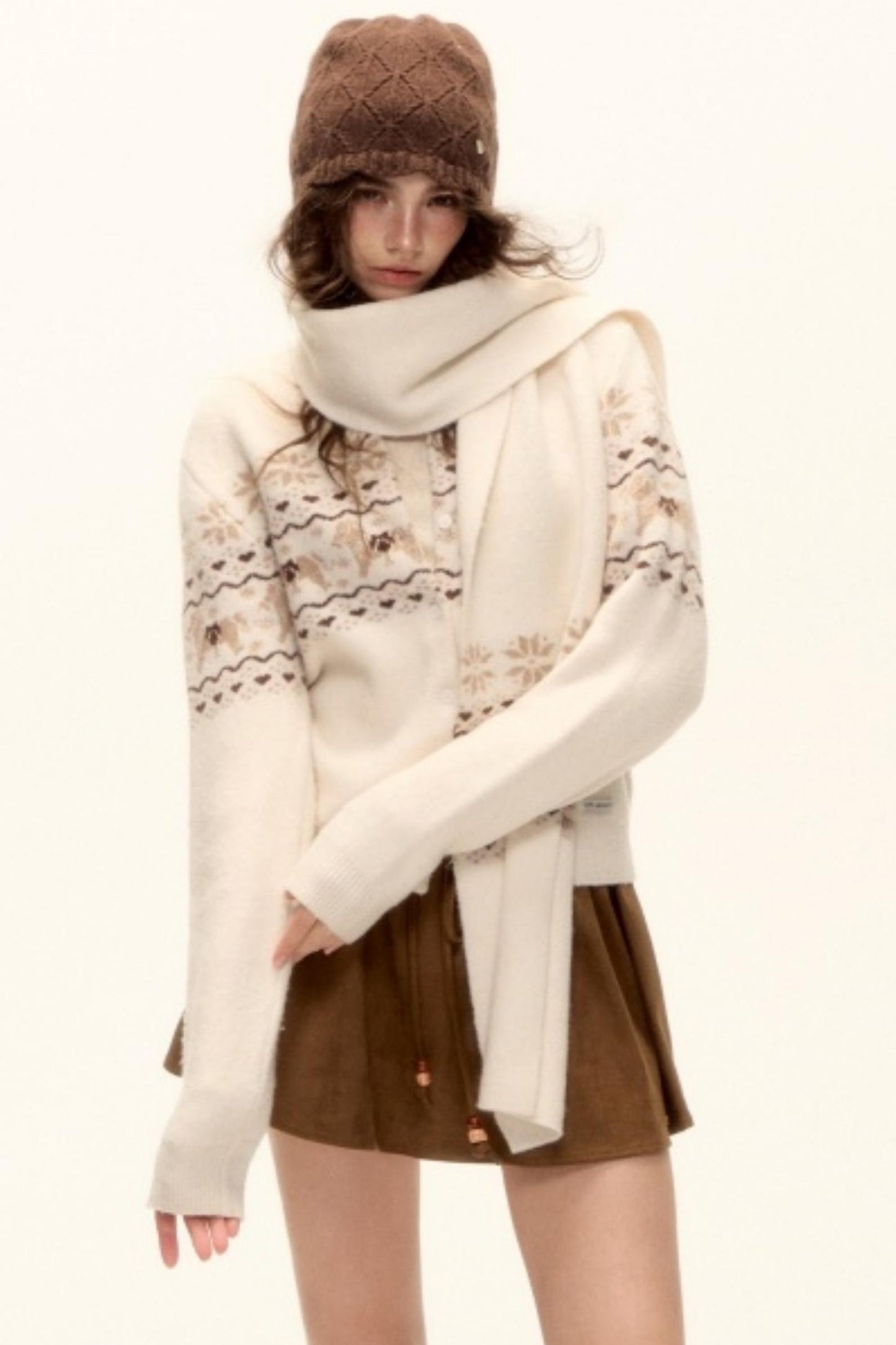 Fair Isle Wool Cardigan Set-Up