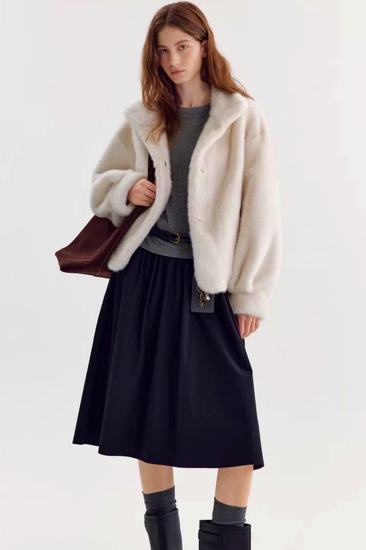 Faux Mink Fur Coat