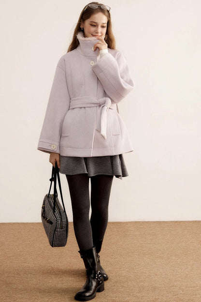 Woolen Mid-Length Winter Plush Wool Coat