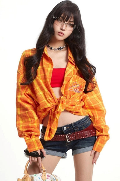 Vintage Flower Plaid Shirt