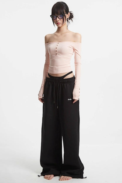 One-Shoulder Long Sleeve T-Shirt