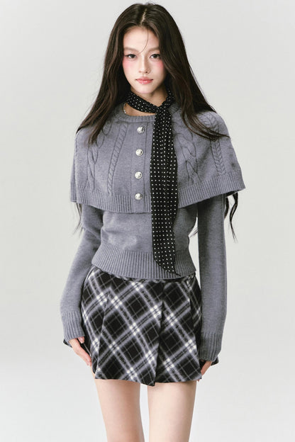 Fake Two Piece Knit Sweater Top