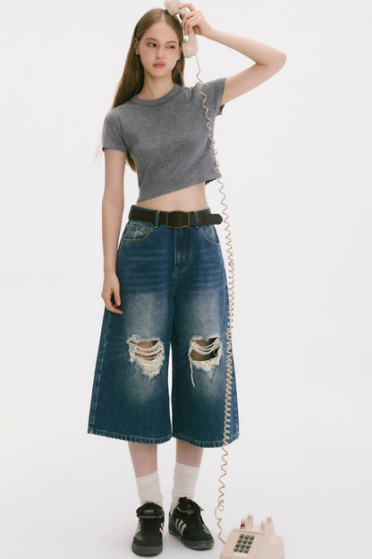 Vintage Denim Wide-Leg Jeans