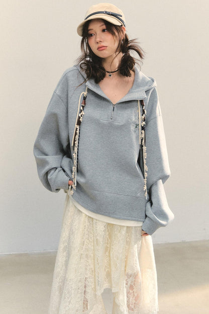 Embroidered Flower Sweatshirt